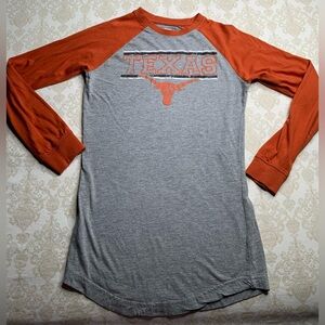 Pro Edge Texas Longhorns Raglan Long Sleeve Shirt Gray Orange NCAA Adult Small